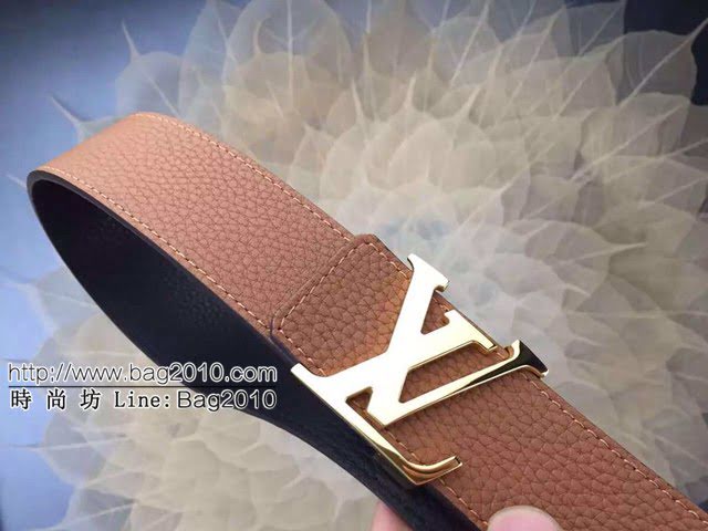 LV新款男士皮帶 路易威登荔枝紋精品腰帶  jjp2241